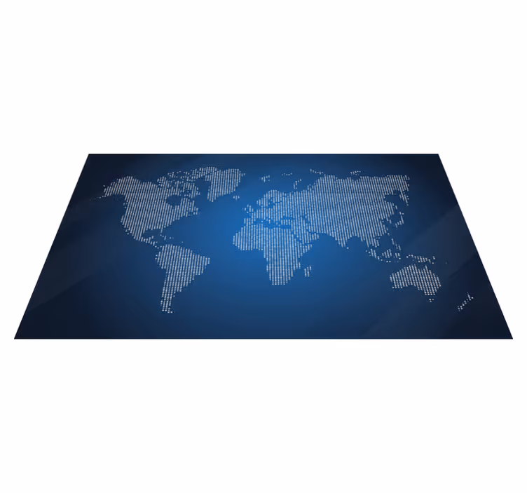 世界地图地板地毯的现代表示 - TenStickers