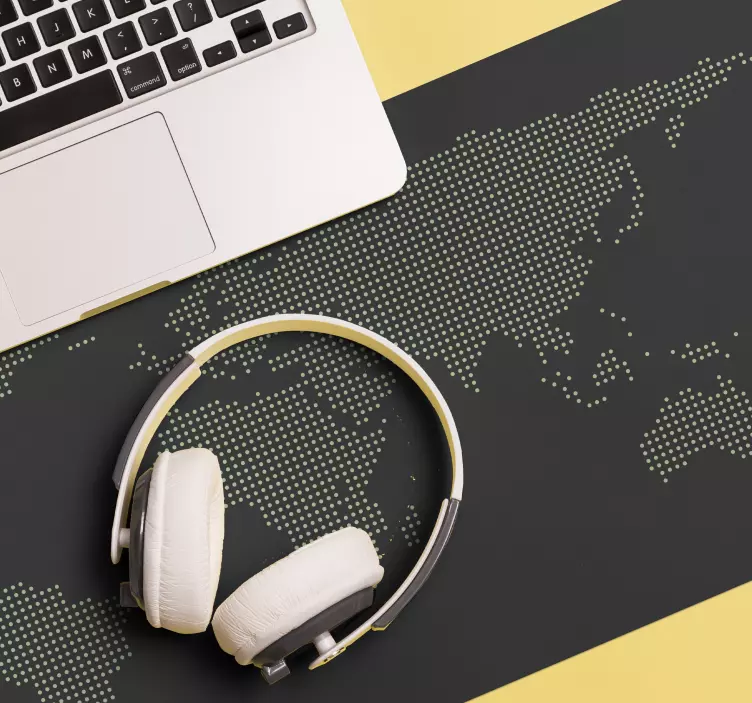 灰色像素世界地图鼠标垫 - TenStickers