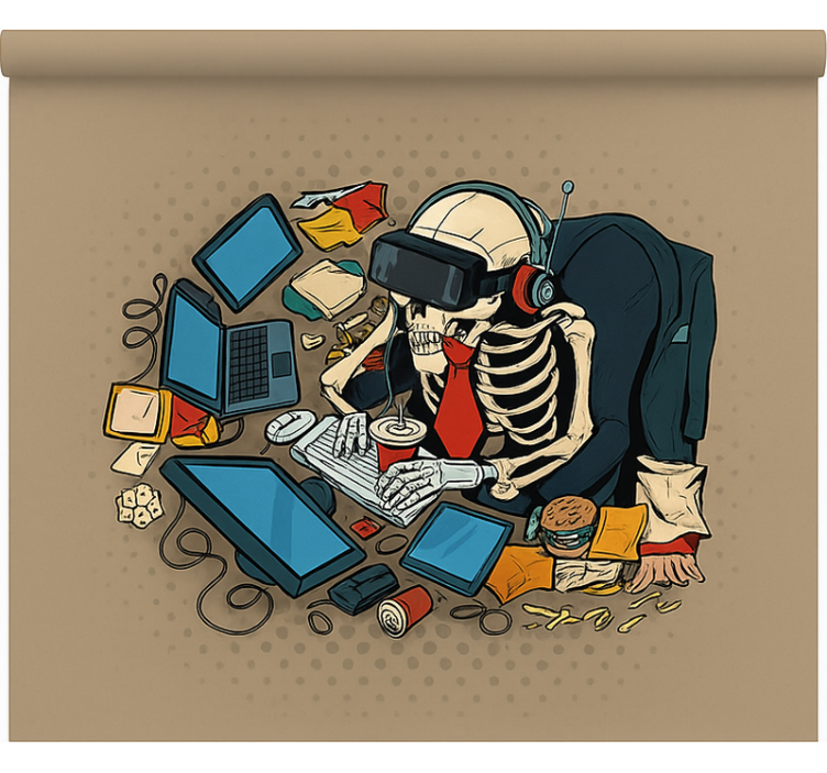 极客盲 骷髅复古玩家 - TenStickers