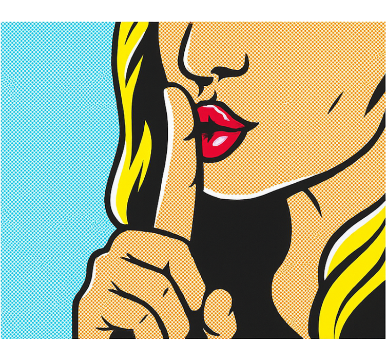 青年盲人 波普艺术女孩嘘 - TenStickers