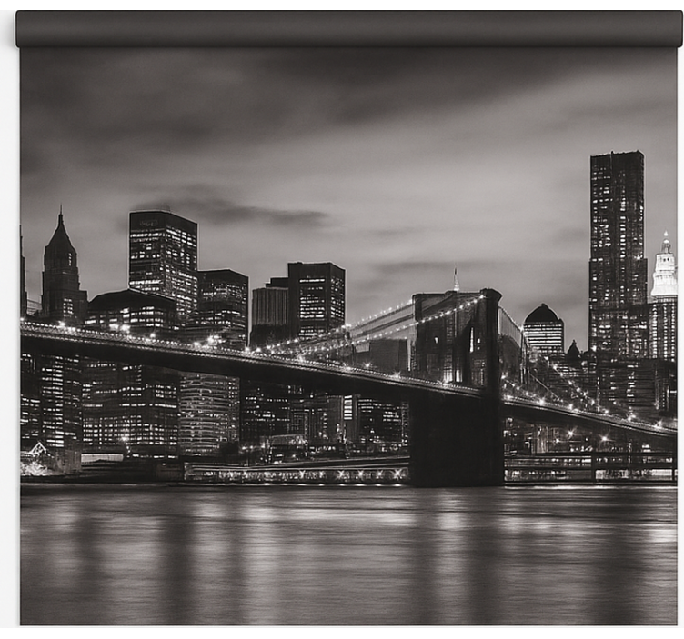 办公室百叶窗夜幕下的城市 - TenStickers