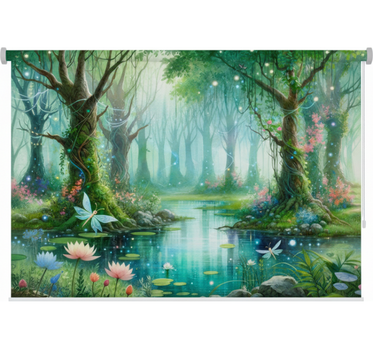 有树的百叶窗，梦幻仙女壁画 - TenStickers