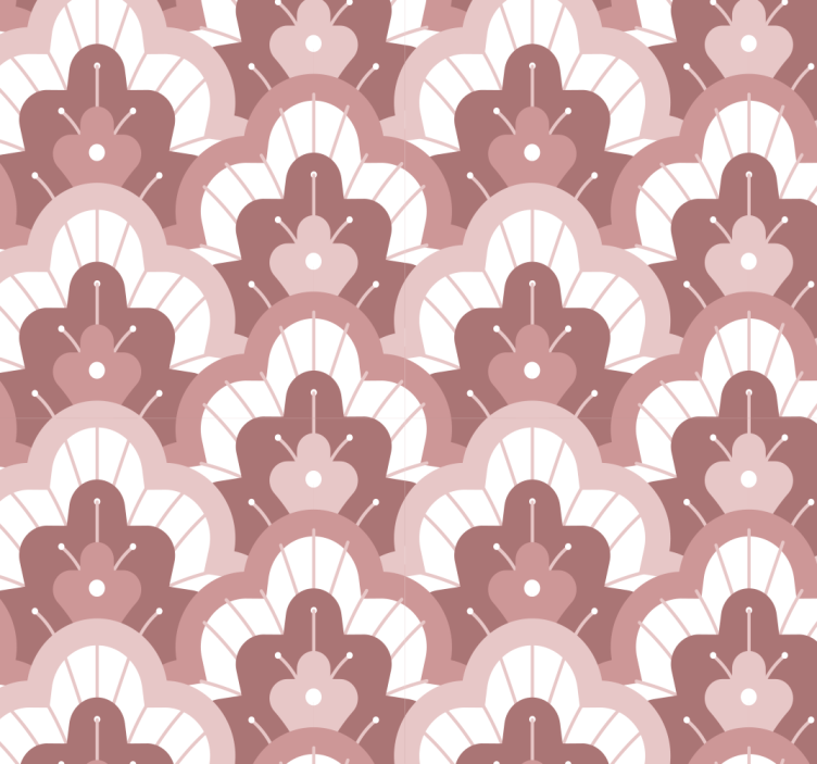 饭厅盲道复古粉色壁纸 - TenStickers