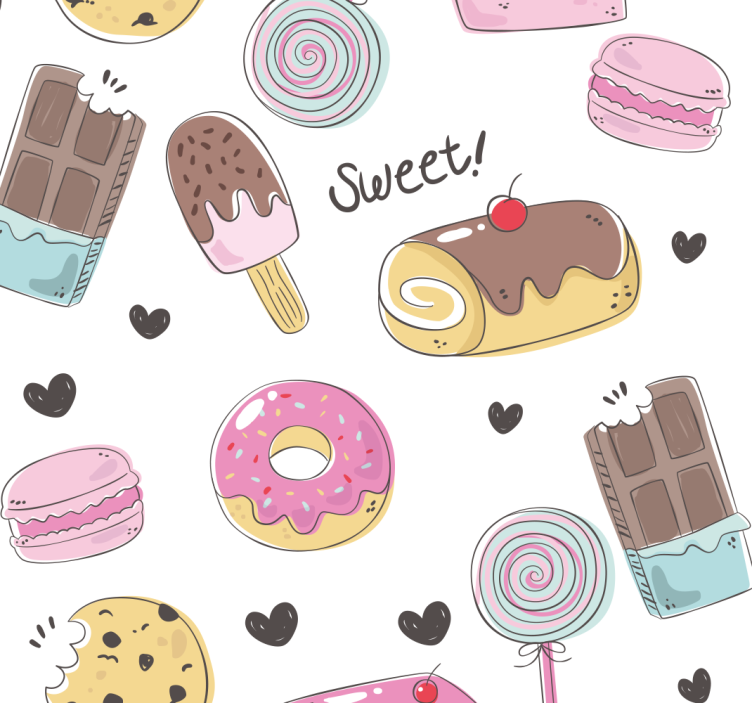 厨房盲道甜蜜美食图案 - TenStickers