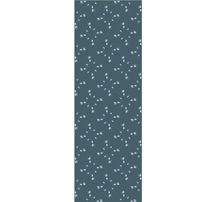 饭厅盲道蓝色木兰花图案 - TenStickers