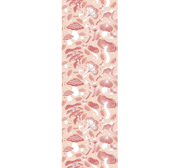 饭厅盲道背景为米色的森林蘑菇 - TenStickers