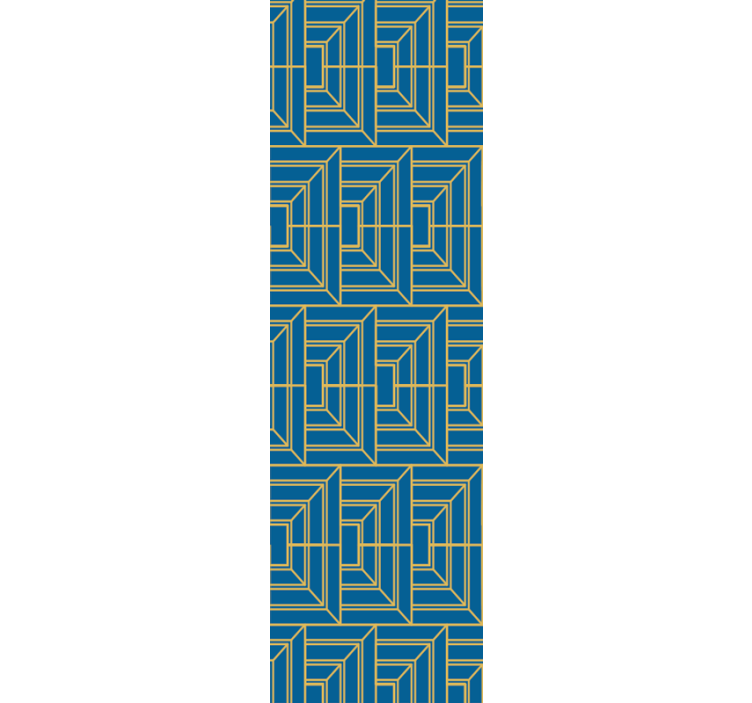 饭厅盲道金色线条蓝色背景 - TenStickers