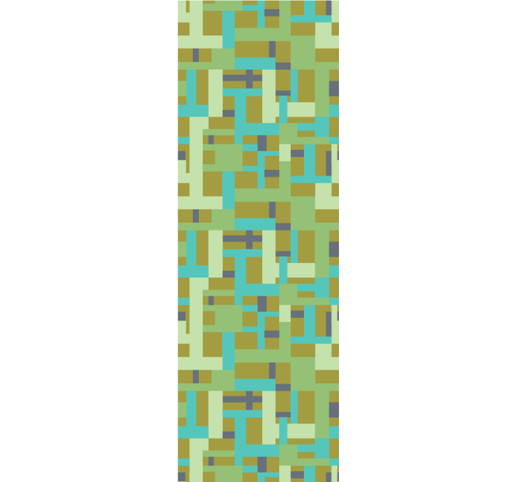 饭厅盲道色彩斑斓的复古矩形图案 - TenStickers