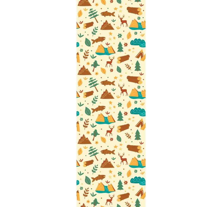 儿童盲人 手绘露营时光，山野物品 - TenStickers