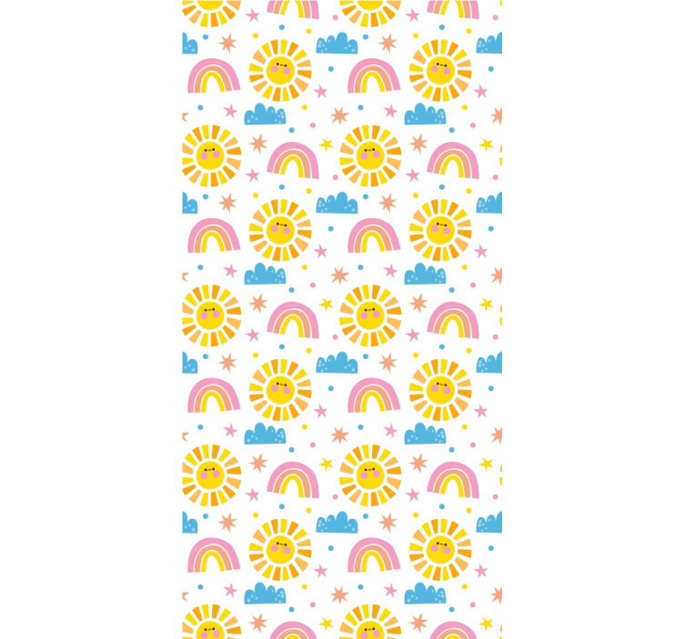 儿童盲人彩虹、阳光与白云背景 - TenStickers