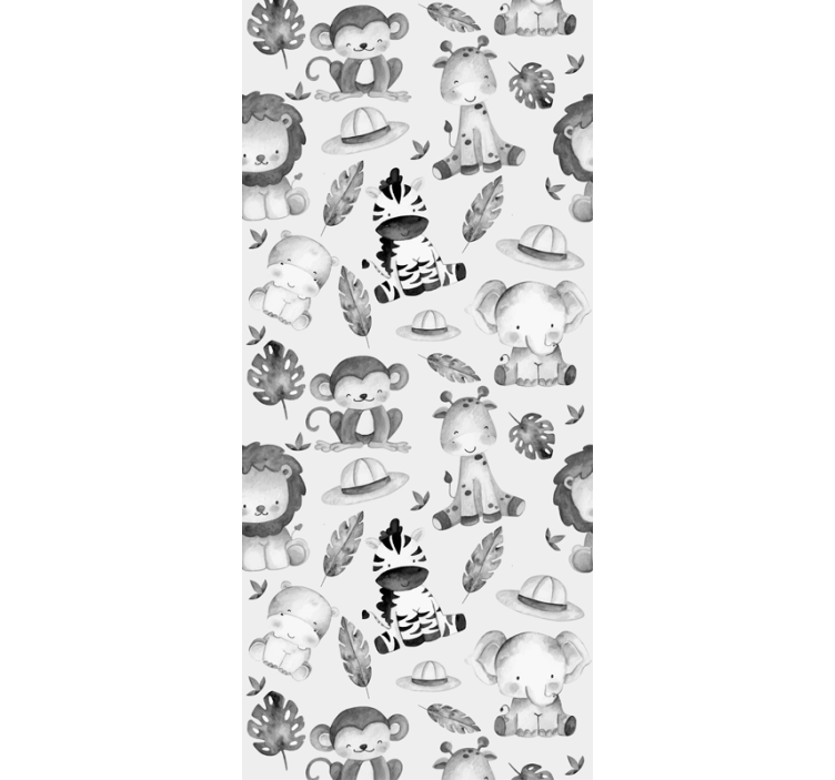 儿童盲人灰色动物园动物 - TenStickers