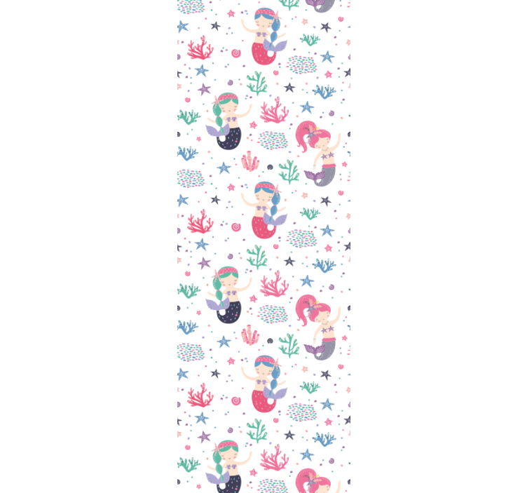 儿童盲人美人鱼小孩扎着马尾辫 - TenStickers