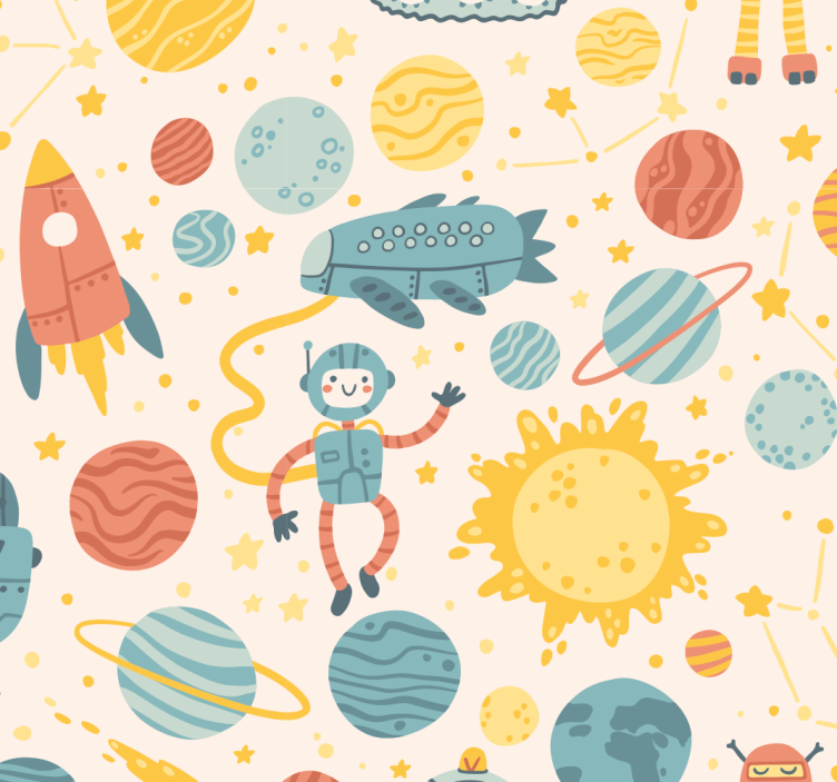 儿童盲人太空冒险场景 - TenStickers