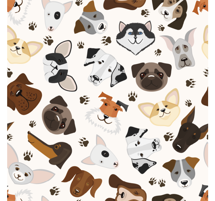 儿童盲人可爱混合小狗与犬图案 - TenStickers