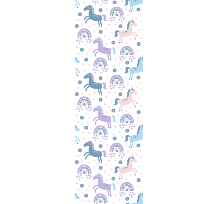 儿童盲人甜美粉彩色独角兽图案 - TenStickers