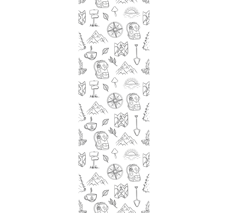 儿童盲人手绘指南针与山地用品 - TenStickers