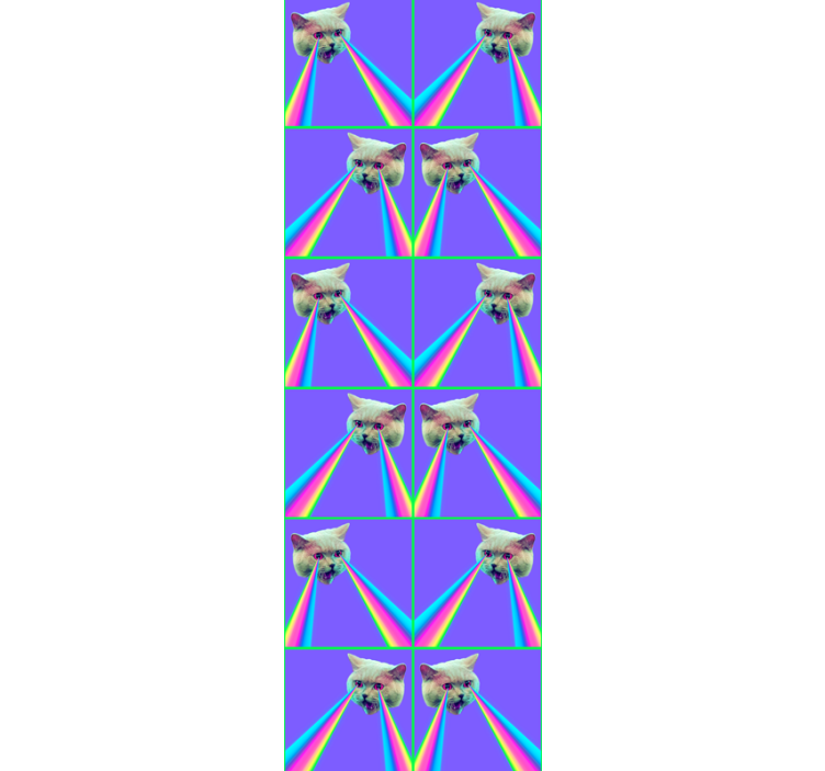 青年盲人蒸汽波激光猫 - TenStickers