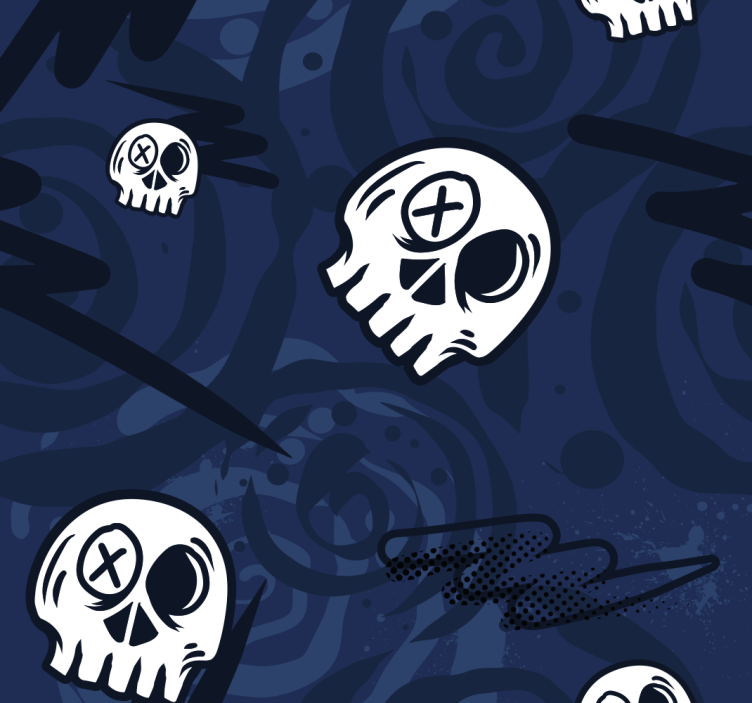 青年盲人涂鸦骷髅艺术作品 - TenStickers