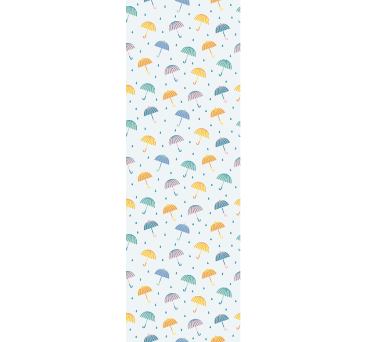 现代盲人彩色雨伞搞笑卡通背景 - TenStickers
