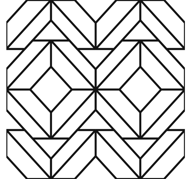 现代盲人黑白几何图案设计 - TenStickers