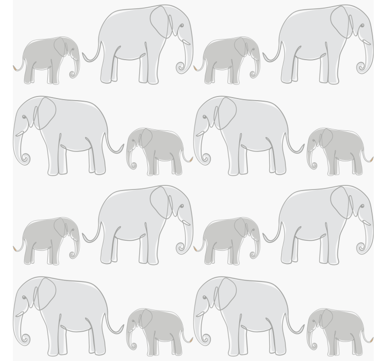灰色盲人设计的简约大象 - TenStickers