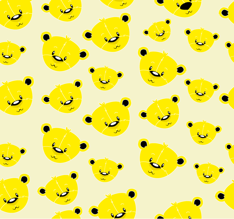 黄盲可爱熊图案产品 - TenStickers