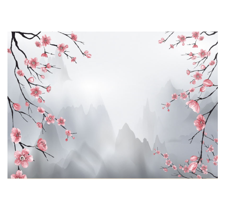 厨房盲道樱花枝日本风景 - TenStickers