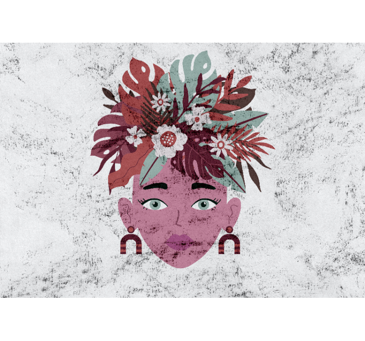 白盲现代女性与花卉设计 - TenStickers