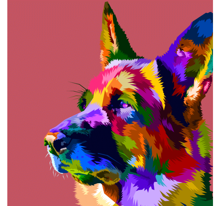 起居室盲道彩虹德国牧羊犬 - TenStickers