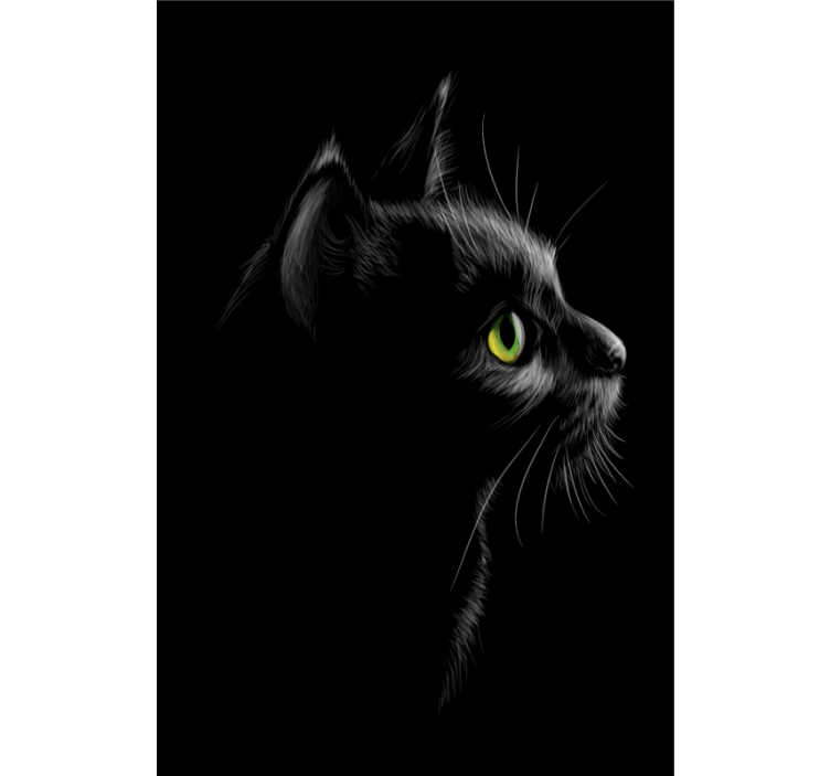 起居室盲道绿色眼睛猫咪 - TenStickers
