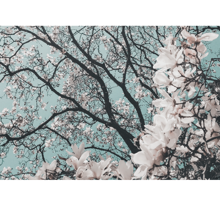 起居室盲道优雅风格日本樱花 - TenStickers