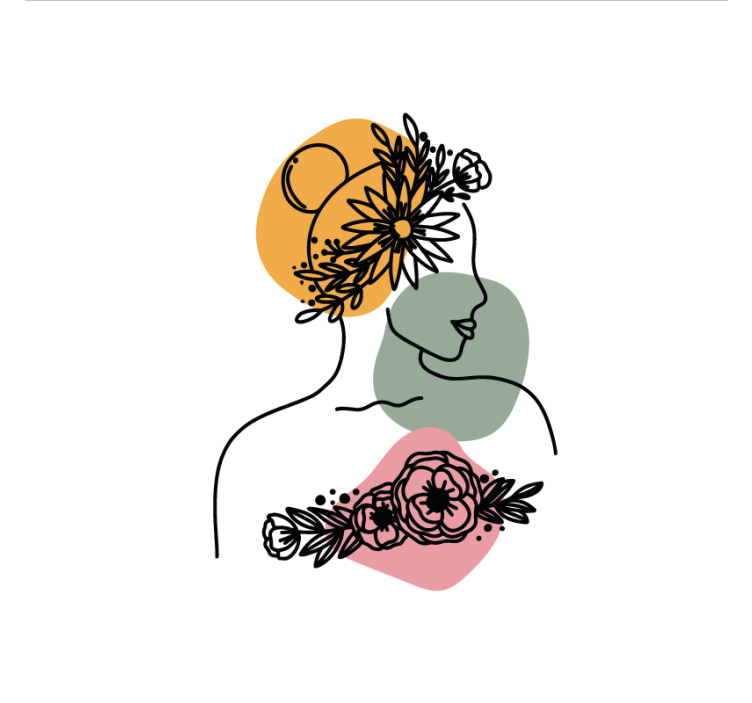 起居室盲道惊艳女性花卉面孔 - TenStickers