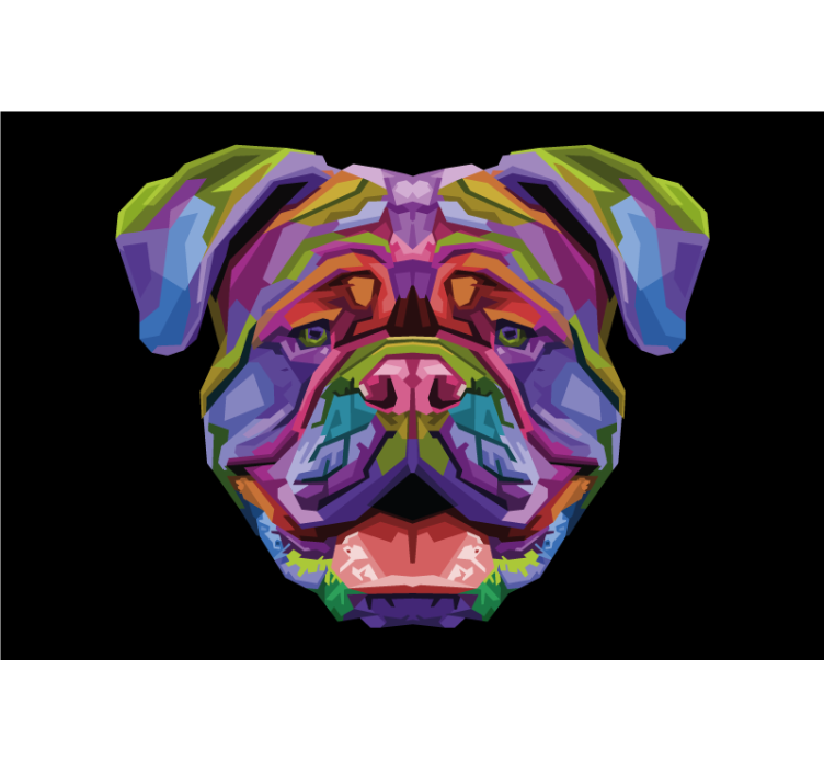 起居室盲道现代彩色犬图案 - TenStickers