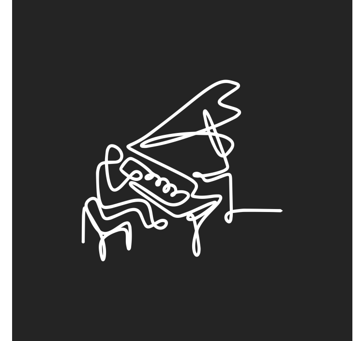 起居室盲道可爱钢琴线条设计 - TenStickers