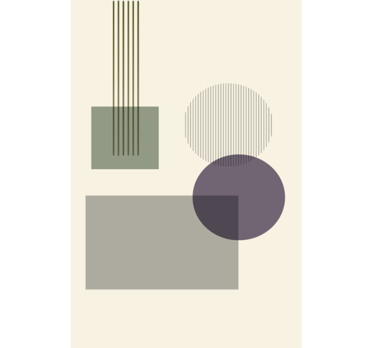 起居室盲道与柔和几何形状相结合 - TenStickers