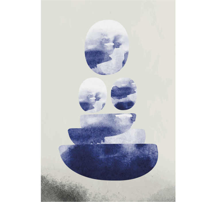 起居室盲道蓝色形状 - TenStickers