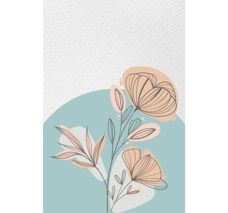 起居室盲道花卉画 - TenStickers