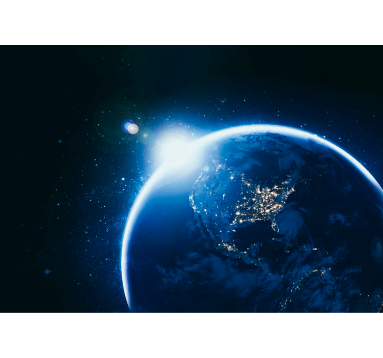 黑瞎子从太空看地球与太阳耀斑 - TenStickers