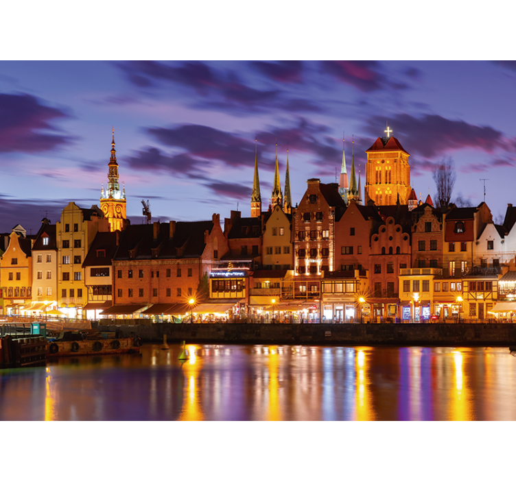 蓝盲在夜幕下的格但斯克 - TenStickers