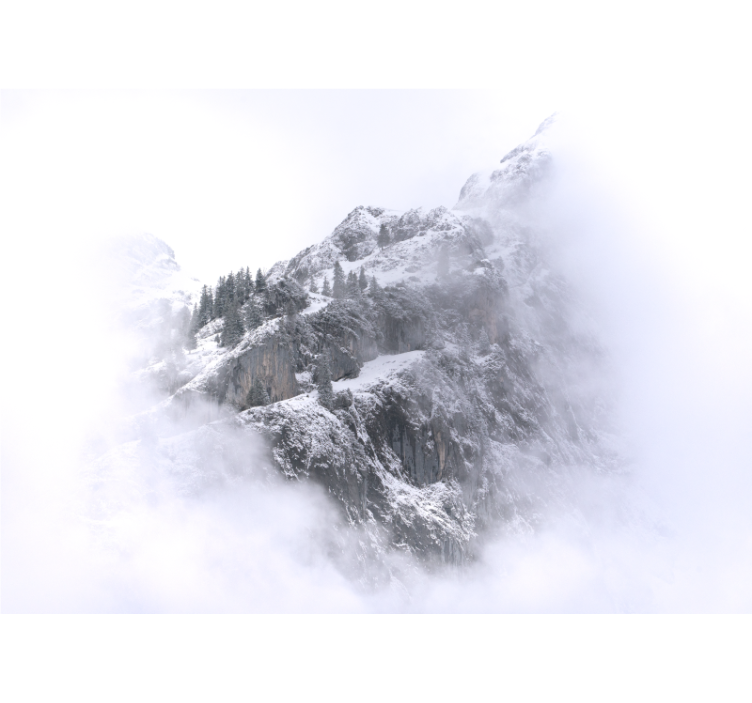 起居室盲道 壁画雪山云雾景观 - TenStickers