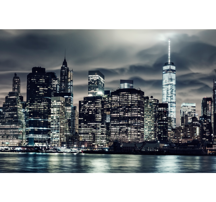 起居室盲道纽约夜景 - TenStickers