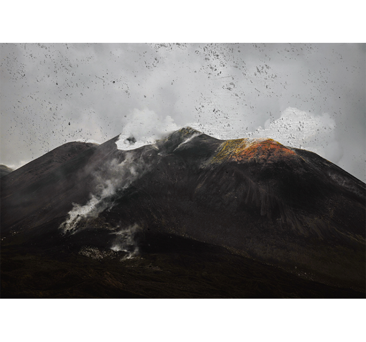 起居室盲道展现雾霭中的埃特纳美景 - TenStickers