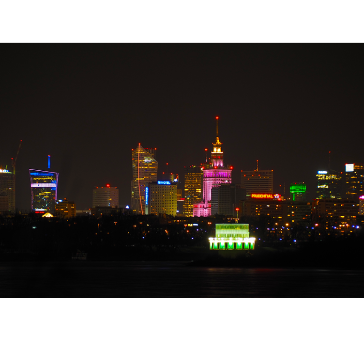 起居室盲道华沙夜景 - TenStickers