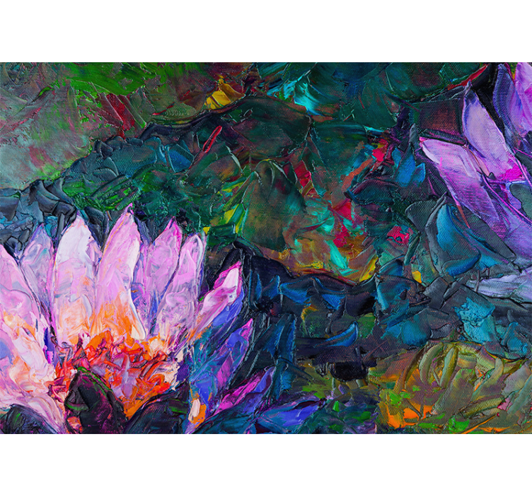 起居室盲道油画荷花 - TenStickers