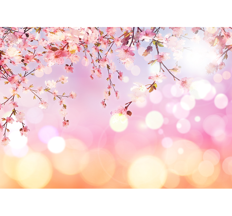 起居室盲道樱花3d效果 - TenStickers