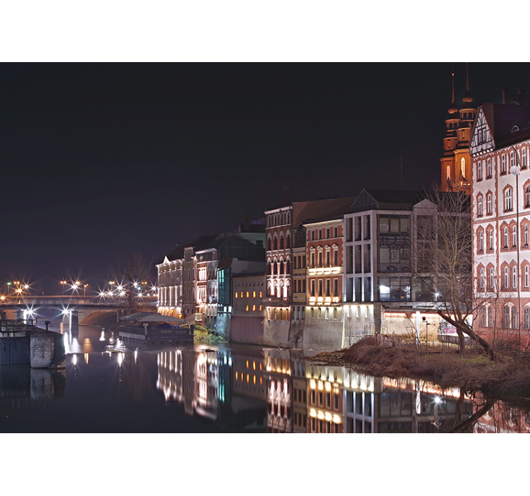 起居室盲道奥波莱夜景 - TenStickers