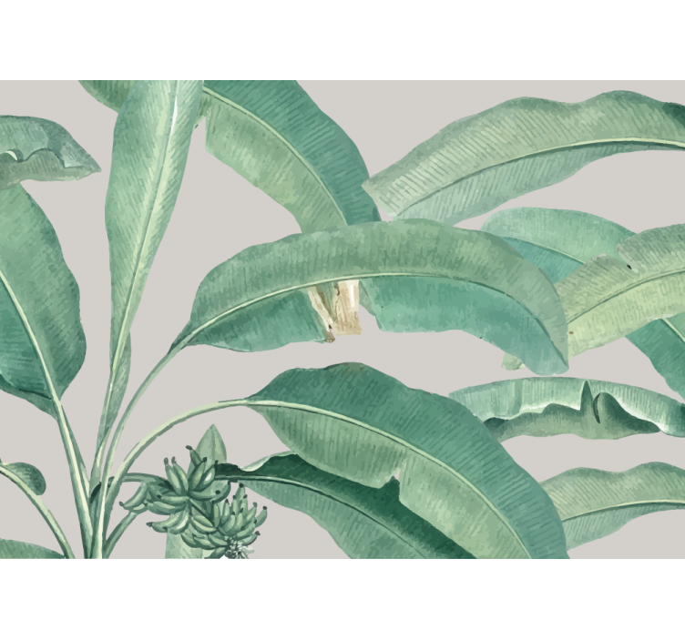 起居室盲道与北欧热带树木相结合 - TenStickers