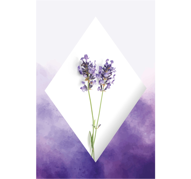 起居室盲道薰衣草水彩拼贴 - TenStickers