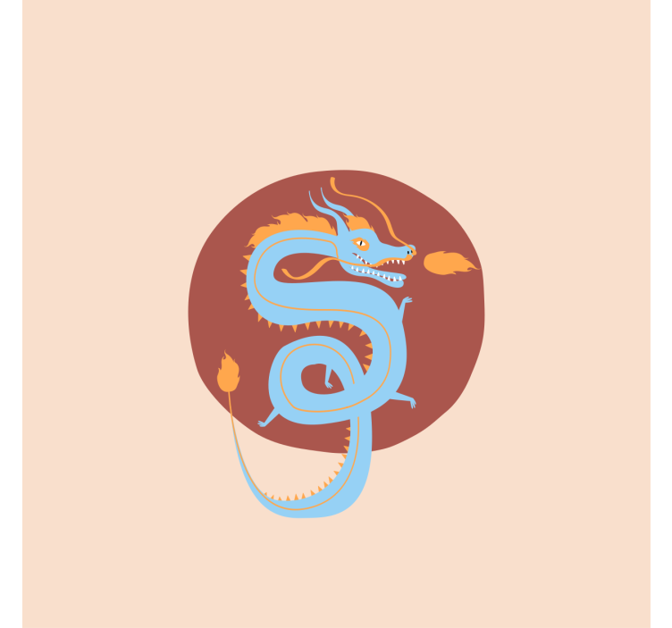 起居室盲道轻蓝色龙图案设计 - TenStickers