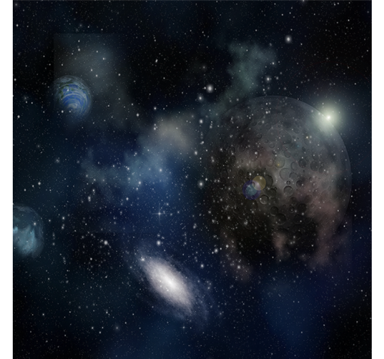 起居室盲道展现宇宙与星球的美丽景观 - TenStickers